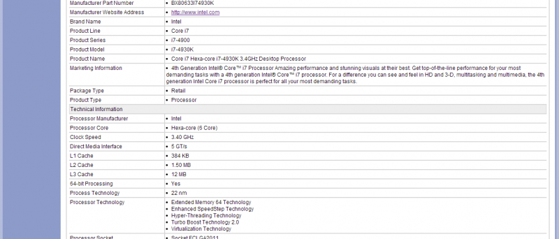 ShopBLT Intel Core i7-4930k