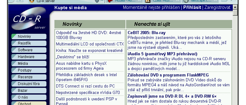 Netscape 8 - ukázka