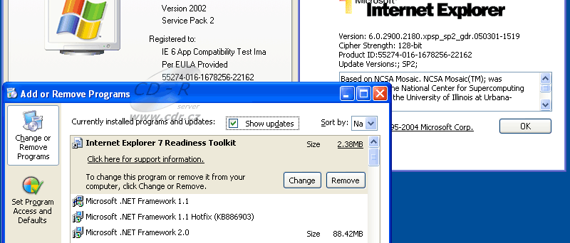 Internet Explorer 6 Testing VPC Image Screenshot