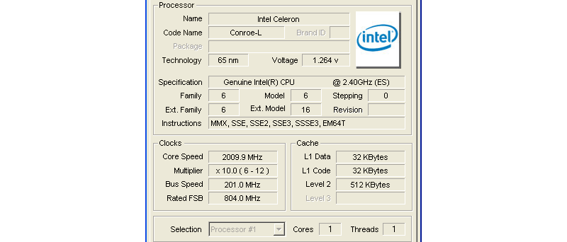 CPU-Z - Celeron 440 (ES)