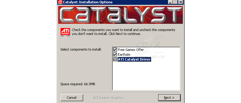 Instalátor ATI Catalyst 7.5 pod Windows XP