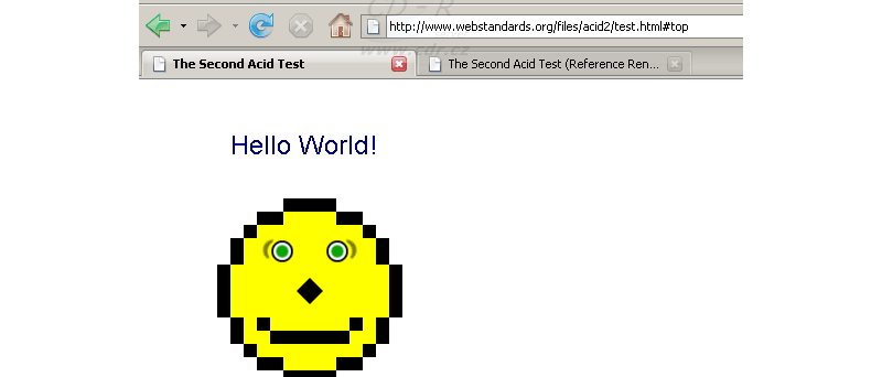 Firefox 3 Beta1 RC1 - Acid2 test