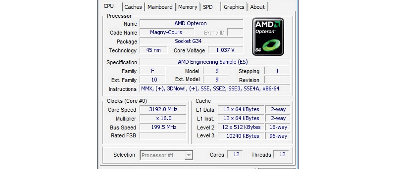 Dvanáctijádrový Opteron přetaktovaný na 3,2 GHz