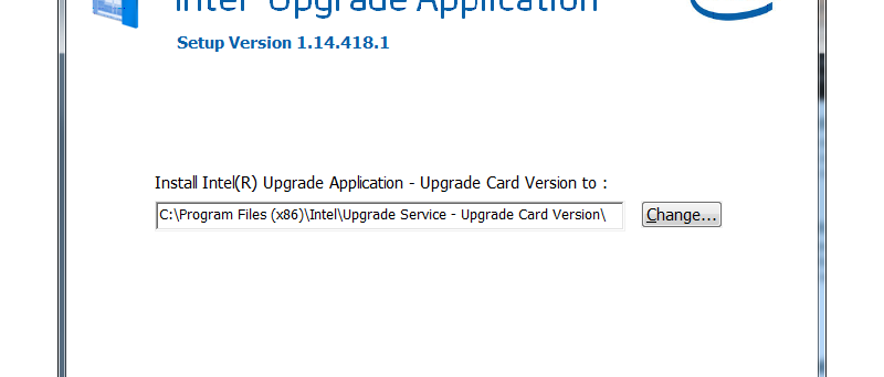 Intel Upgrade Application - instalace