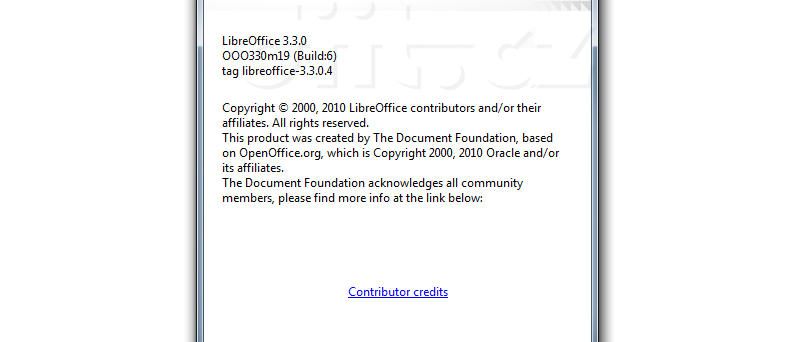 LibreOffice 3 - About