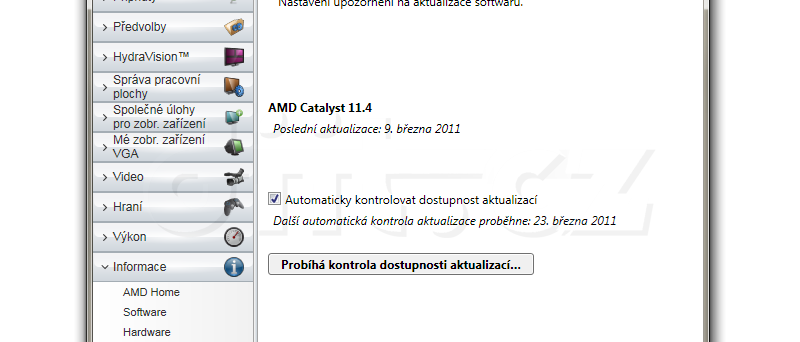 AMD Catalyst Control Center 11.4 - aktualizace