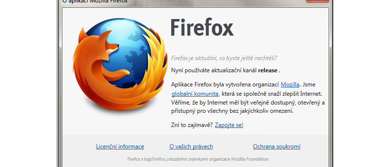 O aplikaci Mozilla Firefox (nepatrně upraveno ;)