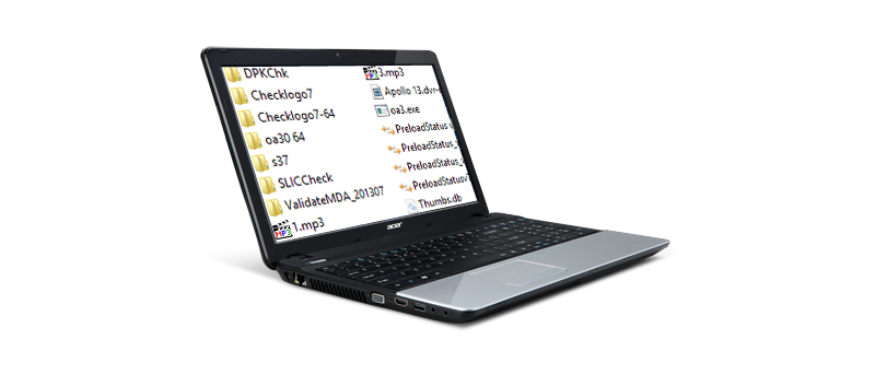 Acer E-Series se soubory