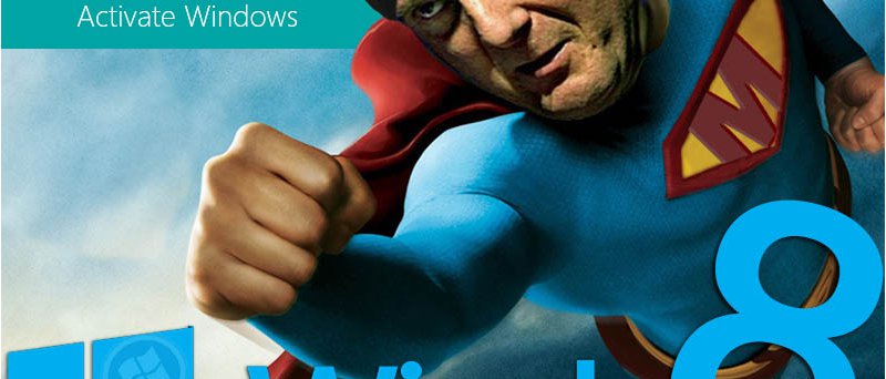 Steve Ballmer as Superman (Windows 8)