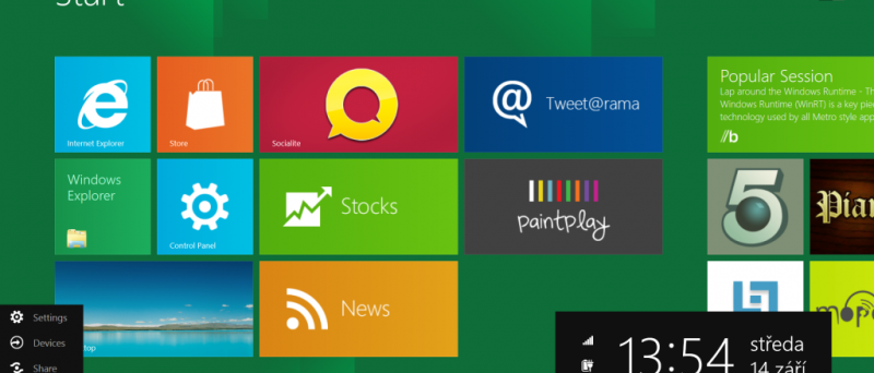 Windows 8 metro UI