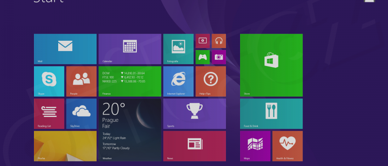 Windows 8.1 Pro - obrazovka Start