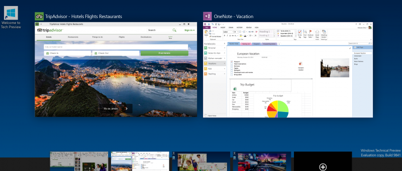 Windows 10 Tech Preview Virtual Desktop
