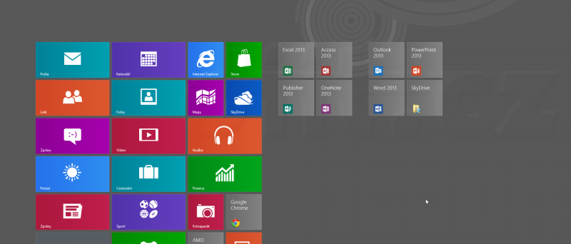 Windows 8 Start Screen - ikony Office 2013
