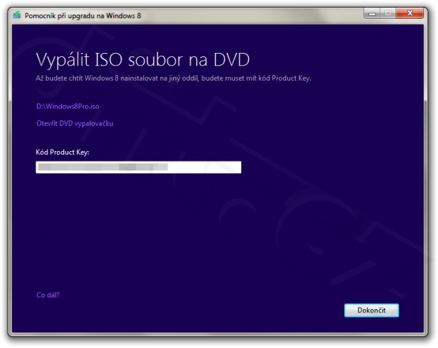 Vypálit ISO - Pomocník při upgradu na Windows 8