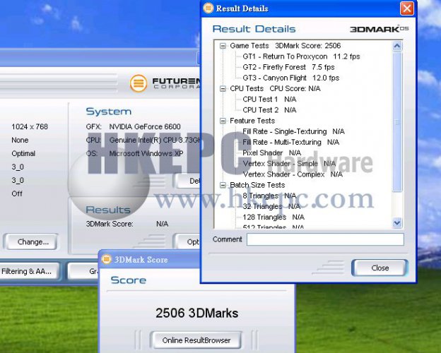 GF6600 v 3D Mark 05 na HKEPC
