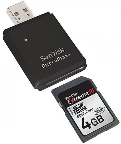 SanDisk Extreme III SDHC se čtečkou