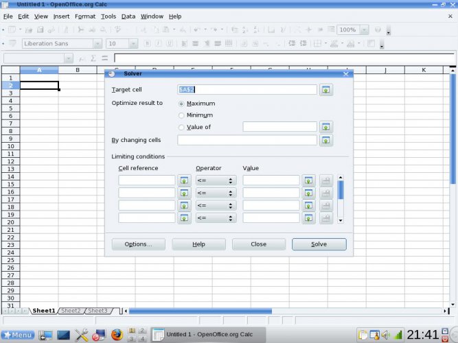 Mandriva Linux 2009 - OOo 3.0 Calc Solver