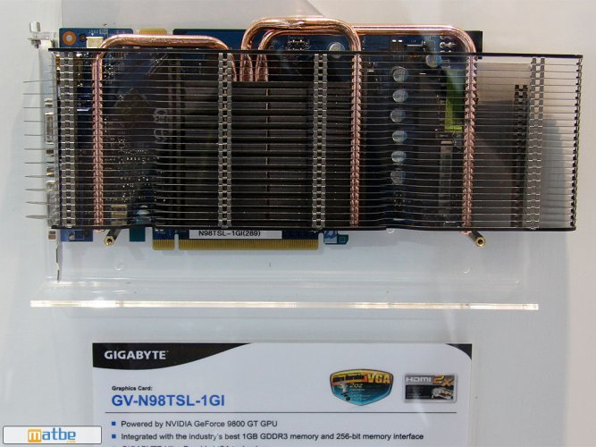 Pasivně chlazená Gigabyte GeForce 9800 GT