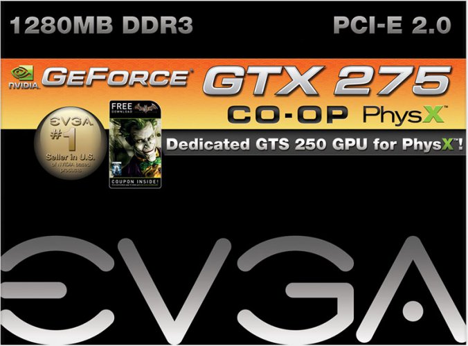 EVGA Geforce GTX 275 CO-OP PhysX Edition  