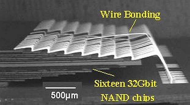 64GB 32nm NAND flash Toshiba, interní struktura