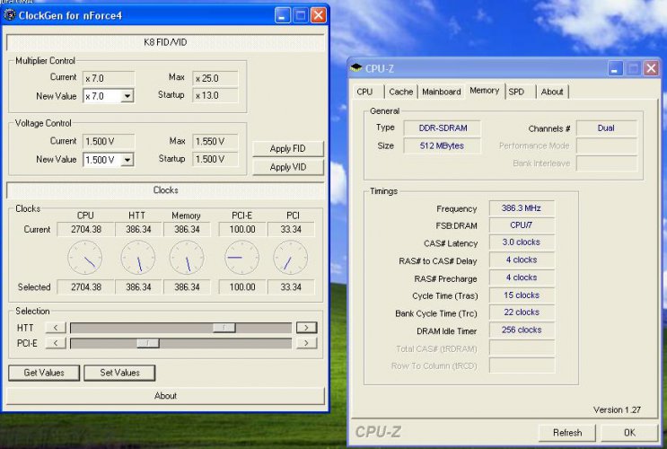 Časování při 772MHz DDR