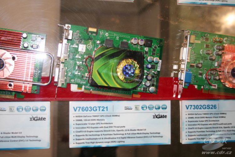 Grafická karta V7603GT21 s GeForce 7600GT a 256 MB DDR3 pamětí
