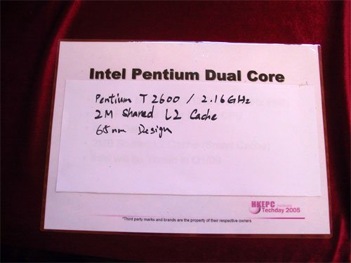 Popisný štítek pro PC s procesorem Intel Core Duo T2600