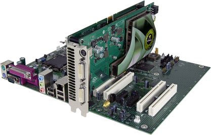 Grafická karta nVidia GeForce 7950 GX2 v základní desce