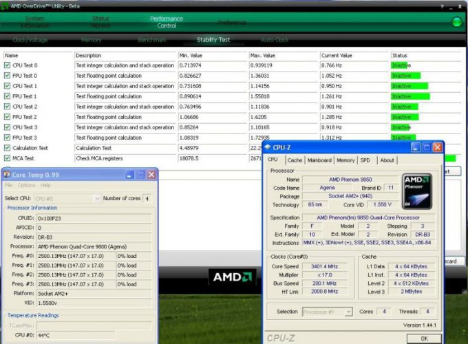 Phenom 9850 @ 3,4 GHz