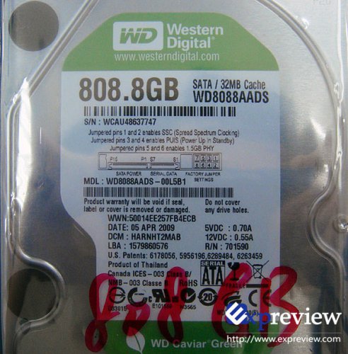 WD8088AADS - 808,8GB pevný disk WD Green