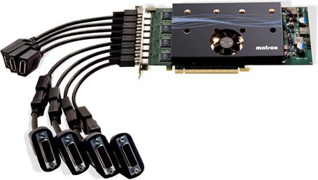 Matrox M9188 s převodníky na DisplayPort a SL DVI