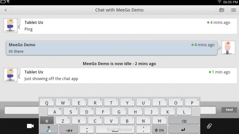 Intel Tablet User Experience - Chat