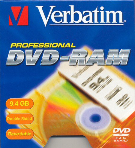 DVD-RAM Verbatim Type 4 double sided Professional - zepředu