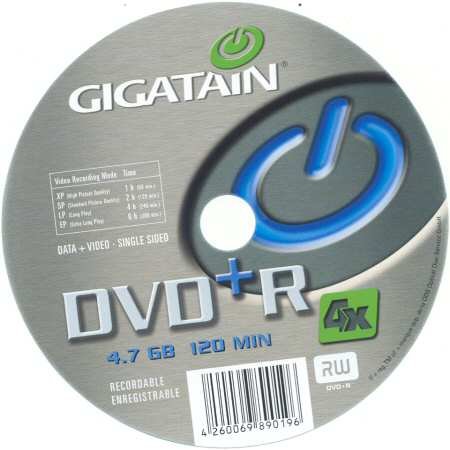 DVD+R Gigatain  - zepředu