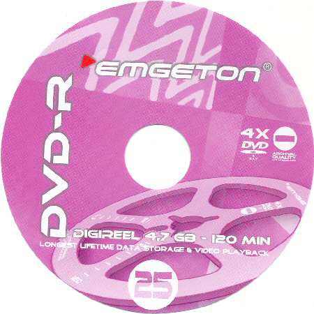 DVD-R emgeton digireel aquarelle AZO archival quality - zepředu