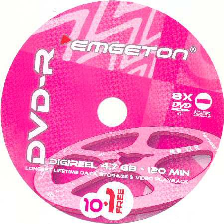 DVD-R emgeton digireel aquarelle AZO archival quality - zepředu