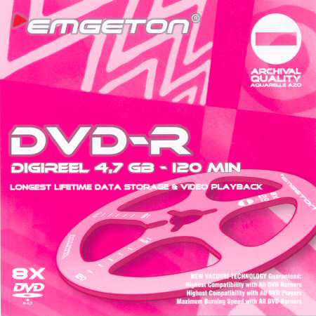 DVD-R emgeton digireel aquarelle AZO archival quality - zepředu