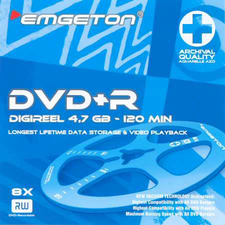 DVD+R emgeton digireel aquarelle AZO archival quality - zepředu