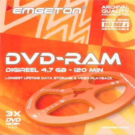 DVD-RAM emgeton digireel aquarelle AZO archival quality single s