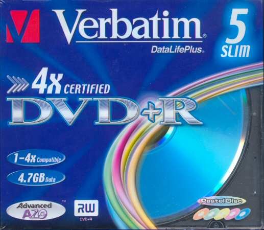 DVD+R Verbatim DataLifePlus Advanced AZO PastelDisc - zepředu