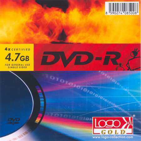 DVD-R Logo Gold - zepředu
