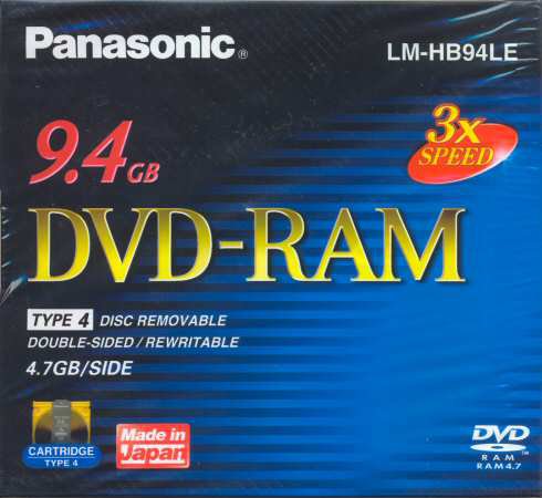 DVD-RAM Panasonic Type 4 LM-HB94LE double sided - zepředu