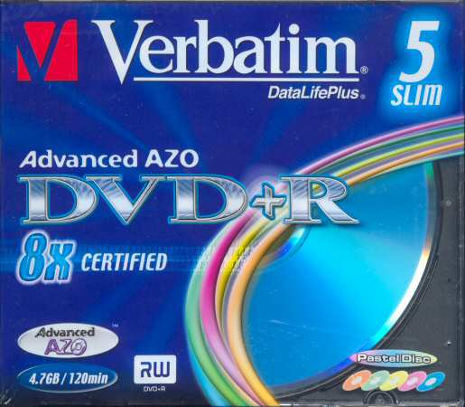 DVD+R Verbatim DataLifePlus Advanced AZO PastelDisc - zepředu