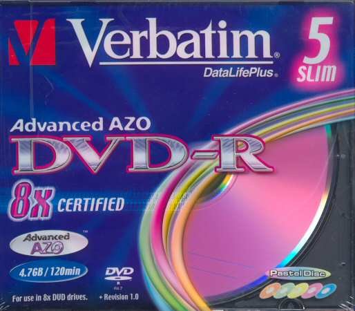 DVD-R Verbatim DataLifePlus Advanced AZO PastelDisc - zepředu