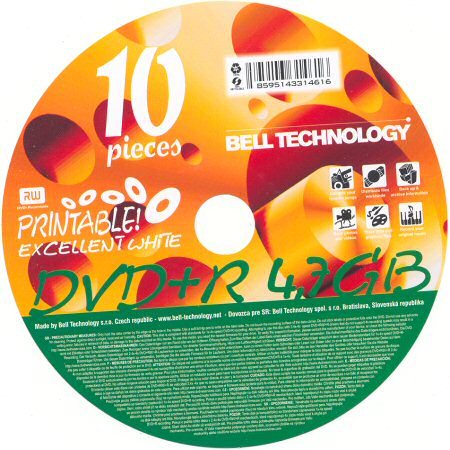 DVD+R 4× Bell Technology printable cake front