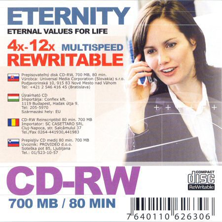 CD-RW Eternity Eternal Values For Life - zepředu