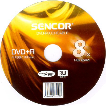 DVD+R 8× Sencor cake front