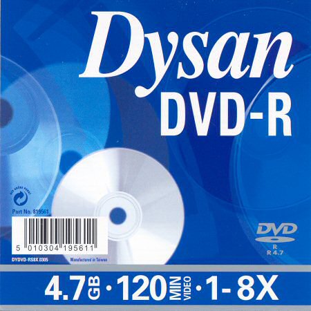 DVD-R Dysan Part No.: 819561 - zepředu