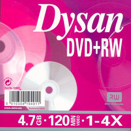 DVD+RW Dysan Part No.: 819491 - zepředu