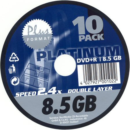 DVD+R DL Platinum  - zepředu